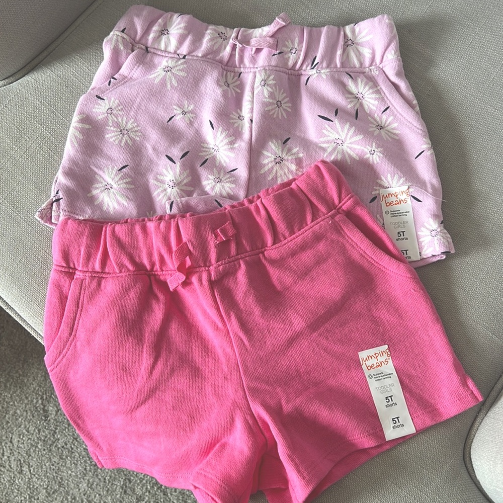 NWT Jumping Beans Cotton Shorts - Pink and Purple - Size 5T
